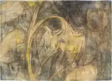 Kleine Sonnenblume by Christian Rohlfs, 1935, Aquarell und Farbkreide auf Fabriano-Bütten, sold May 2024