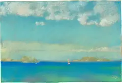 Augusto Giacometti, Meer bei Marseille I, 1933, Pastell auf Papier