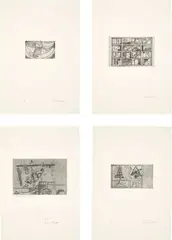 Quarantania“. 1942-48/1990 by Louise Bourgeois, 9 Radierungen auf Velin, in originaler Leinenkassette, sold Nov 2024