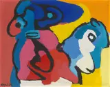 Karel Appel, Ohne Titel, 1969, Acryl auf Karton, auf Sperrholz