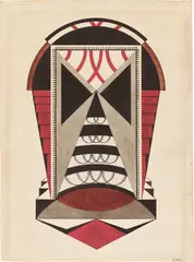 Auguste Herbin, Composition géométrique, Um 1920, Aquarell auf festem Papier (Prägestempel: CANSON MONGOLFIER VIDALON-LES-ANNONAY)