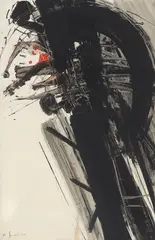 Ohne Titel by K.R.H. Sonderborg, 1958, Tempera auf Fotokarton, auf Hartfaser aufgezogen, sold Nov 2025