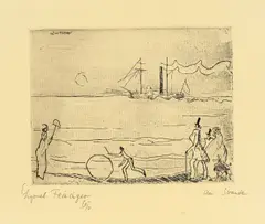 Am Strande by Lyonel Feininger, 1910, Radierung auf chamoisfarbenem Bütten, sold Dec 2023