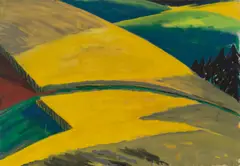 Bernd Zimmer, Felder: Weizen II, 1981, Dispersionsfarbe auf Leinwand