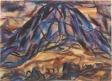 Tyroler Landschaft, Berg by Christian Rohlfs, 1919, Wassertempera auf leicht genarbtem Velin, sold May 2024