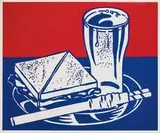 Roy Lichtenstein, Sandwich and Soda (from Ten Works by Ten Painters), 1964, Screenprint on plastic