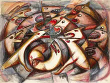 Leonard Nelson, War, 1942, watercolor on paper