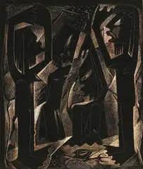 Ángel Botello, untitled, scratchboard