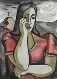 Leon Bibel, Nocturn, 1938, color lithograph