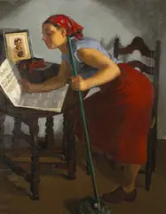 Saul Berman, Mother and the News, oil on canvas
