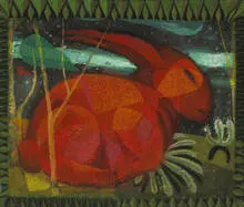 untitled (Rabbit) by Edward John Stevens Jr., 1952, gouache on paper, sold May 2002