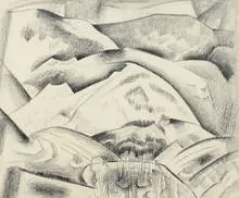 Raymond Jonson, Aspen Ranch Road, 1935, litho crayon on paper