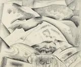 Raymond Jonson, Aspen Ranch Road, 1935, litho crayon on paper