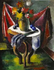 William Sylvester Carter, Blue Plums and Purple Plumes, 1941, oil on board