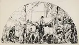 Alexander Oscar Levy, untitled (finished drawing for WPA mural), c.1939, ink on paper