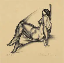Iver Rose, Nude, lithograph