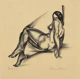 Iver Rose, Nude, lithograph