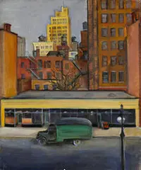 Michael Schlazer, untitled (Cityscape), oil on canvas
