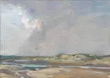 Coming storm by Charles Herbert Woodbury, oil on board, sold Mar 2020