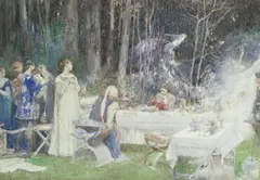 The ethereal knight by Henry Edgar Crockett, watercolour, sold Mar 2020