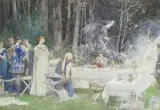 Henry Edgar Crockett, The ethereal knight, watercolour