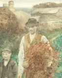 Henry Edgar Crockett, Collecting tinder and water, two rural scenes, watercolour with traces of pencil