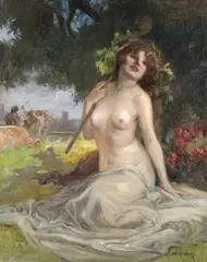 An allegory of autumn by Richard Geiger, oil on canvas, sold Mar 2020