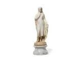 Giovanni Maria Benzoni, late 19th century carved alabaster figure of a veiled maiden, alabaster