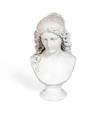 John Thomas, sculpted white marble bust of a classical maiden, marble