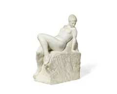 carved white marble figure of a reclining female nude by Oscar Johannesson, marble, sold Mar 2020