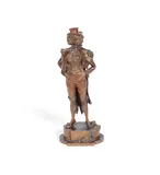 Franz Xaver Bergmann, unusual patinated bronze figure of a saucy young girl