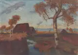 Otto Modersohn, Herbstlandschaft im Teufelsmoor, 1933, Öl auf Leinwand