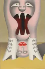 Hans Ticha, Kleiner Zirkus, 1982, Öl auf Hartfaser