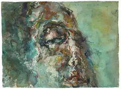 Kopf by Marwan, 1977, Aquarell und Bleistift auf Bütten, sold Dec 2017