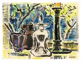 Karl Schmidt-Rottluff, Stillleben mit Glasflakon. 1960er-Jahre