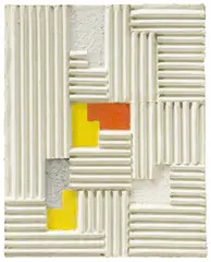 Relief painting # 3 by Adolf Fleischmann, 1960, Öl und Wellpappe auf Leinwand, sold Dec 2017
