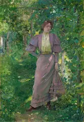 Franz Skarbina, Im Sonnenschein, 1893, Öl auf Leinwand