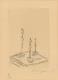 Trois figurines by Alberto Giacometti, 1959, Radierung auf Velin, sold Jun 2018