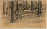 Max Liebermann, Schulgang in Laren, 1898, Kohle auf Papier