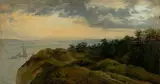 Paul Huet, La Côte de Grâce, à Honfleur, Um 1825, Öl auf Holz