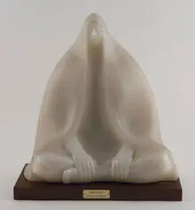 Felipe Castaneda, Meditation, Semi-polished white onyx