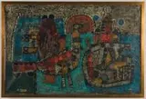 Agustín Úbeda, Untitled (Abstract with bird), Oil on canvas