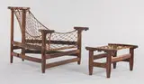 Jean Gillon, Rosewood chair and ottoman