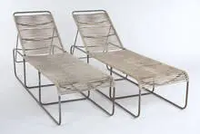 Brown Jordan, Bronze tube chaises (2), c. 1950, Walter Lamb
