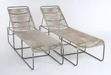 Brown Jordan, Bronze tube chaises (2), c. 1950, Walter Lamb