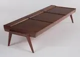 Hans Olsen, Bench with three folding seats, c. 1968, Manufacturer unknown