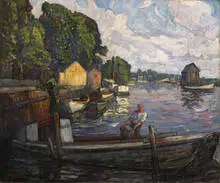 Samuel A. Weiss, untitled (New England Fisherman), oil on canvas