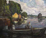 Samuel A. Weiss, untitled (New England Fisherman), oil on canvas