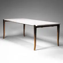 T. H. Robsjohn-Gibbings, dining table, 1961, marble, brass