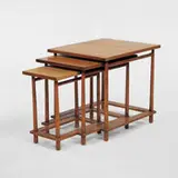 nesting tables by T. H. Robsjohn-Gibbings, 1950s, birch, sold Oct 2001